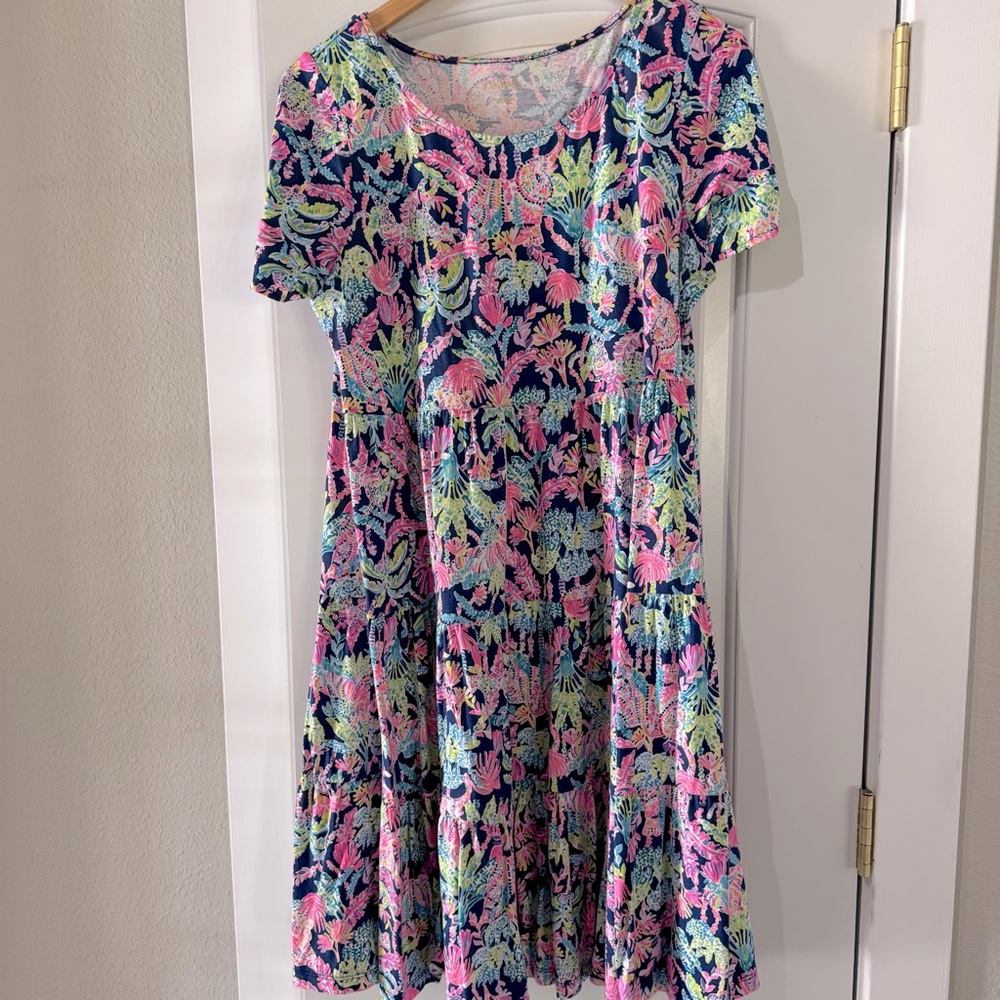 Lilly Pulitzer Pink and Blue Tropical Mini Dress